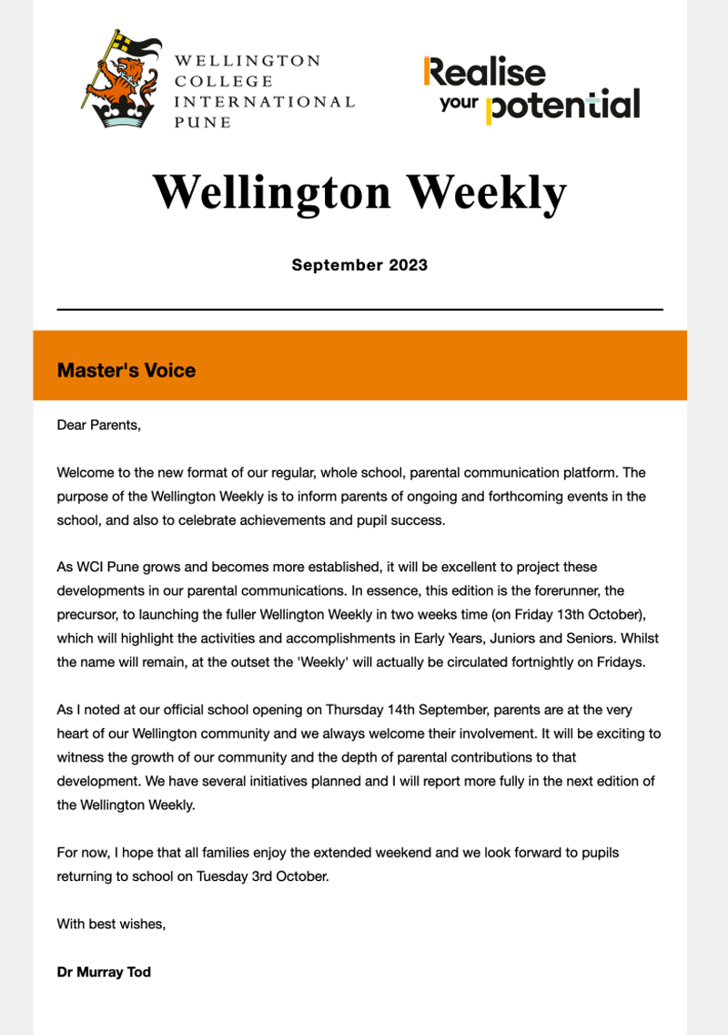 Wellington Weekly 15th to 30th September 2023
