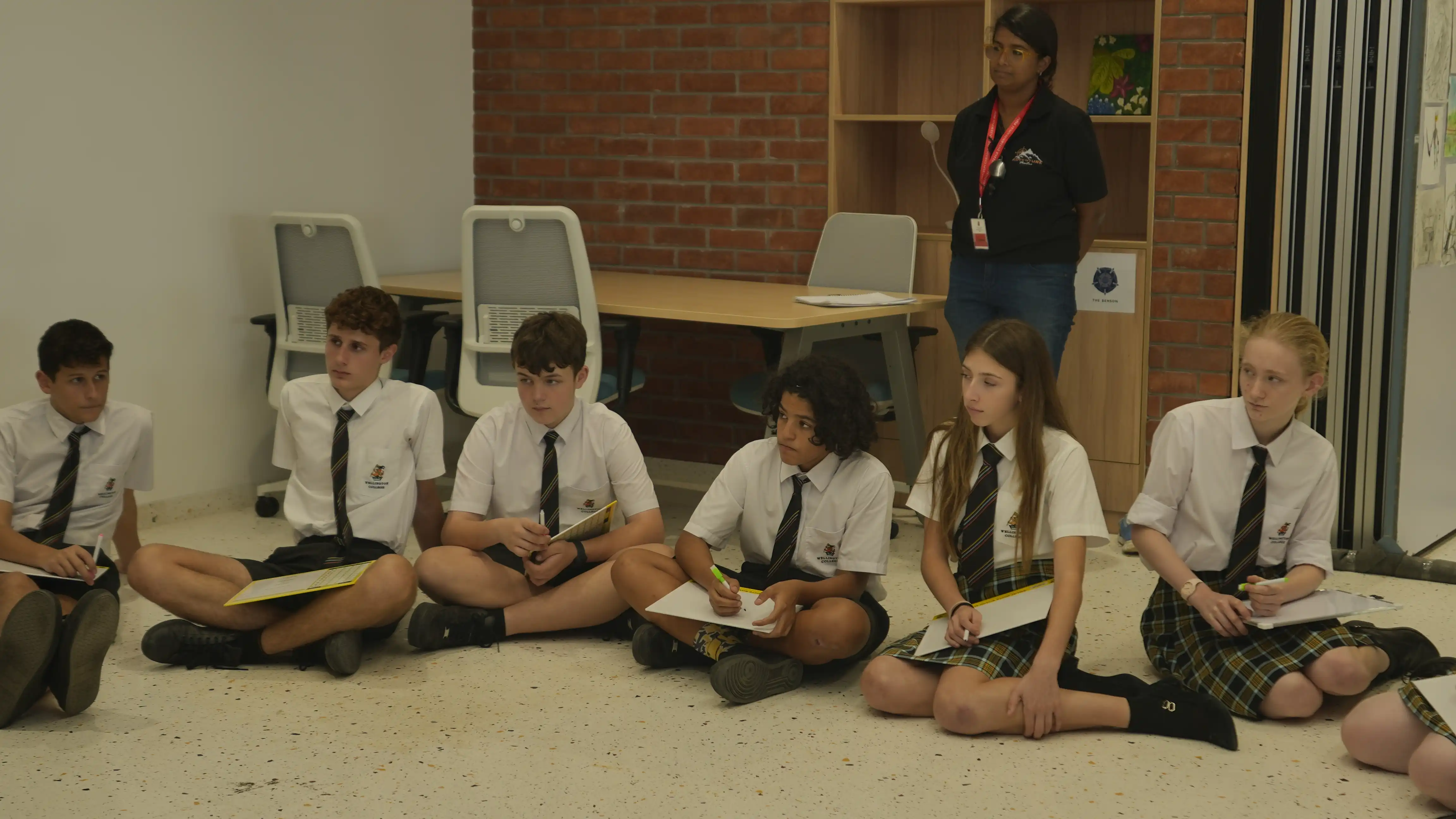 Students discussing their future studies
