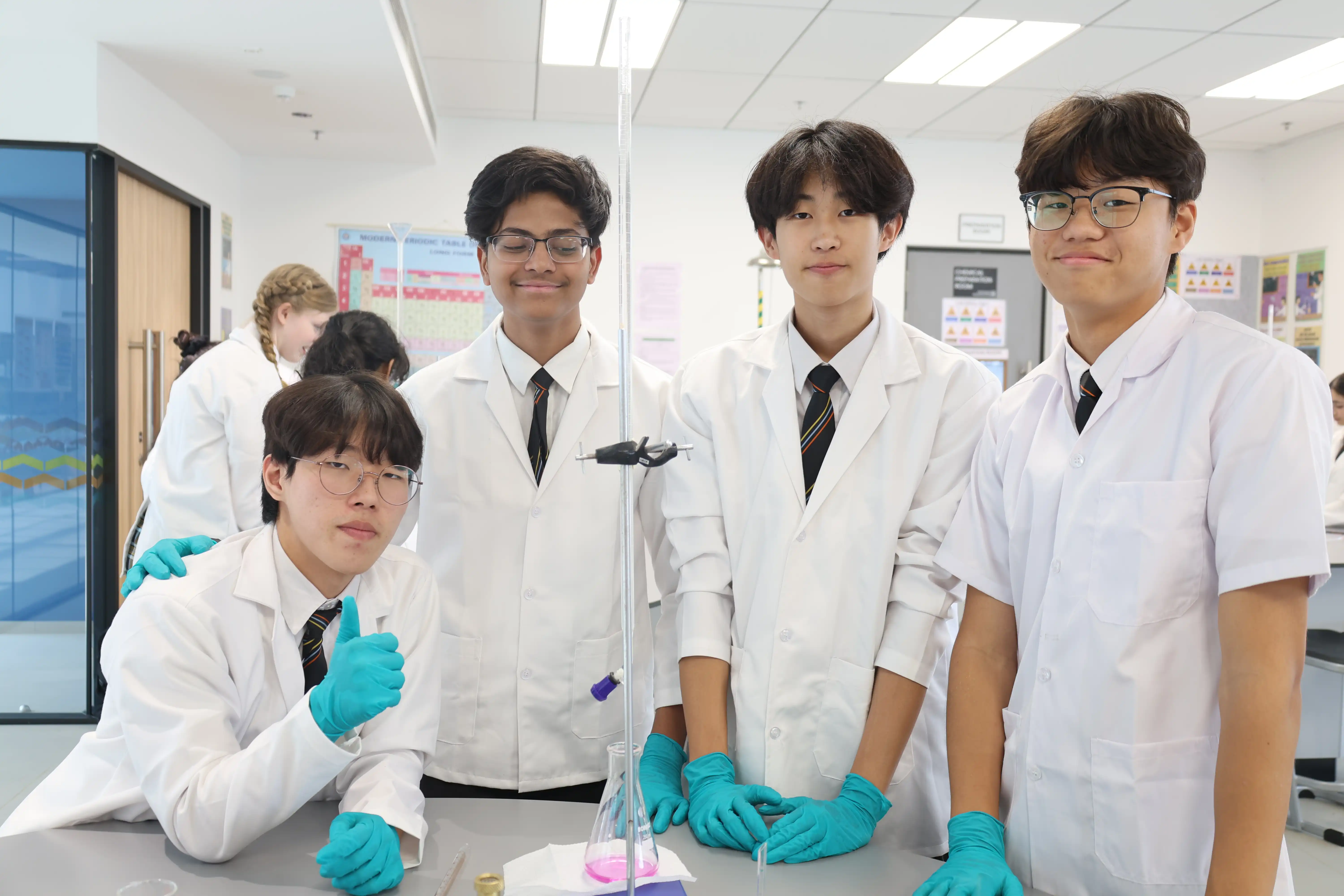Students discussing their future studies

